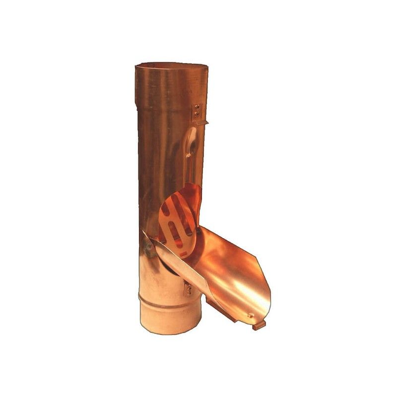 Copper Round Downpipe Water Diverter - 80mm