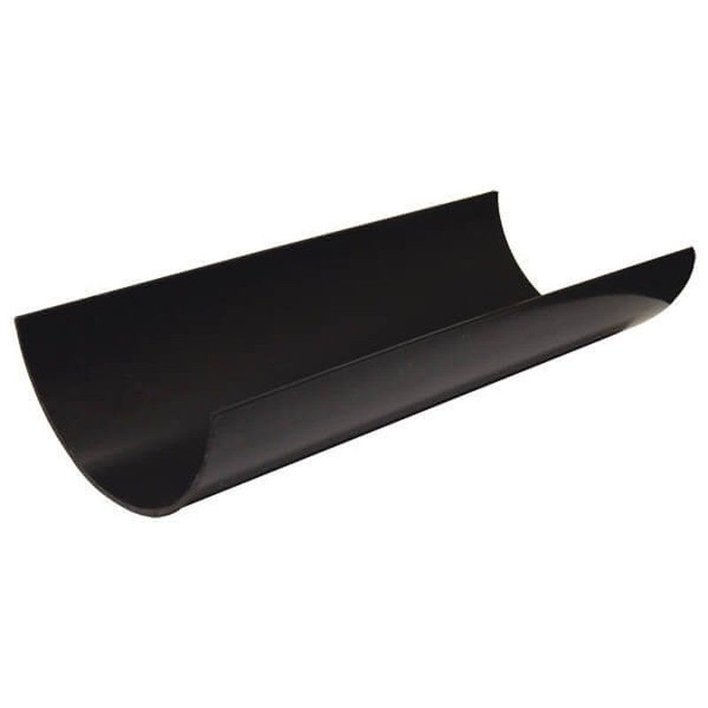 FloPlast Half Round Gutter - 112mm x 4mtr Black - Pack of 2