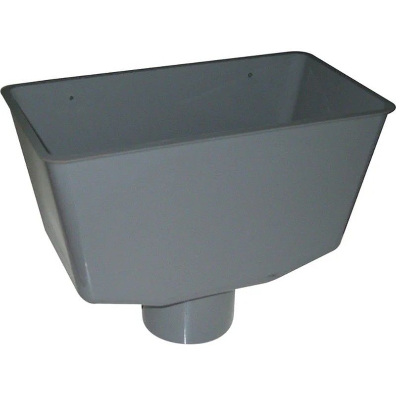 FloPlast Deepflow/ Hi-Cap Downpipe Hopper - 80mm Grey