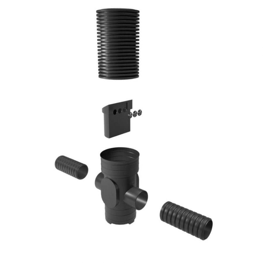 SiltGuard Silt Trap Heavy Duty with Filter - 2000mm Deep x 450mm Diameter with 225mm Twinwall Outlets