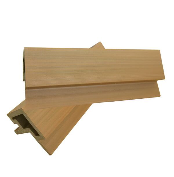 Composite Slatted Cladding External Corner - 56mm x 49.5mm x 3.6mtr Teak