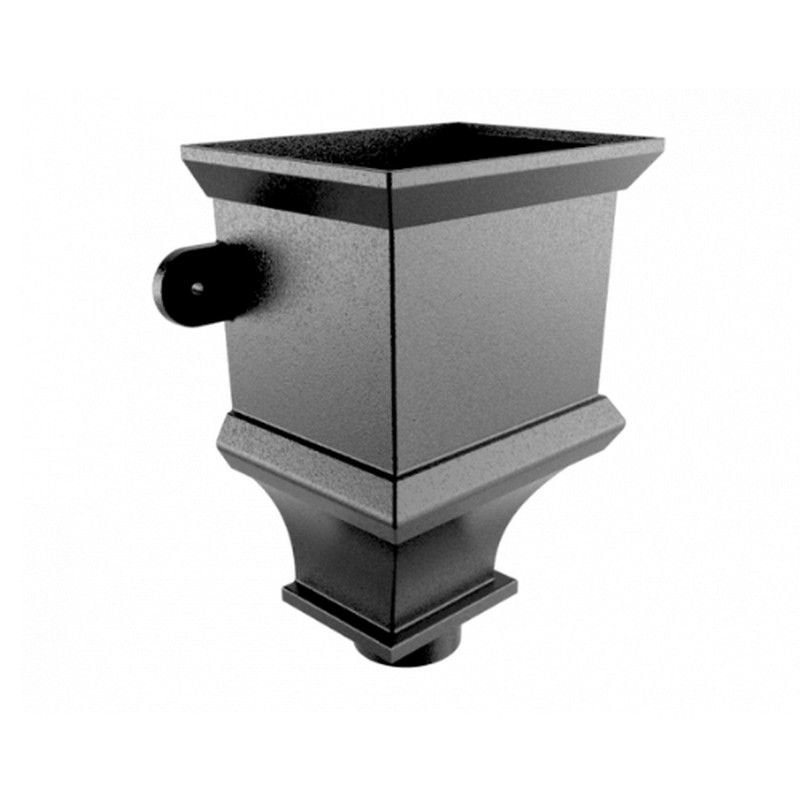 Cast Aluminium Round Victrix Hopper - 76mm PPC Finish Black (9005 Leatherette)