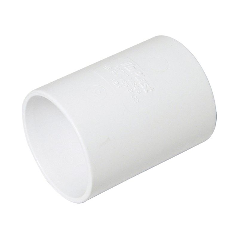 FloPlast Solvent Weld Waste Coupling - 40mm White - Pack of 2
