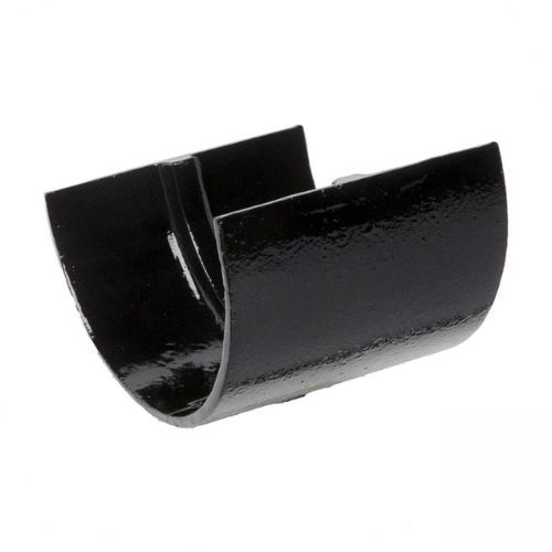 Cast Iron Deep Half Round Gutter Union - 100mm Black