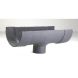 Cast Iron Deep Half Round Gutter Running Outlet - 125mm for 100mm Downpipe Primed