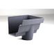 Cast Iron Moulded Ogee Gutter Right Hand Stopend Outlet - 125mm for 75mm Downpipe Primed