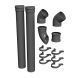 FloPlast 110mm Industrial/Xtraflo Downpipe Kit - Swan Neck - Grey