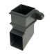 FloPlast Cast Iron Effect Square Downpipe Shoe with Fixing Lugs - 65mm