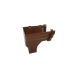 FloPlast Ogee Gutter Stopend Outlet Left Hand - 110mm x 80mm Brown