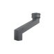 Cast Iron Rectangular Downpipe - 380mm Front Projection 100mm x 75mm Primed