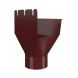 Lindab Rectangular Steel Gutter Outlet 75mm - 140mm Dark Red
