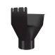 Lindab Rectangular Steel Gutter Outlet 100mm - 140mm Coffee Brown