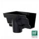 Cast Iron Moulded Ogee Gutter Left Hand Stopend Outlet - 125mm for 65mm Downpipe Black