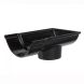 Cast Iron Beaded Half Round Gutter Stopend Outlet - 125mm for 75mm Downpipe Black