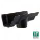 Cast Iron Notts Ogee Gutter Running Outlet - 115mm for 65mm Downpipe Black