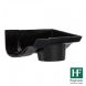 Cast Iron Ogee Gutter Right Hand Stopend Outlet - 100mm for 65mm Downpipe Black