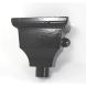 Cast Iron Round Downpipe Hopper Head Traditional Eared Outlet - 65mm Black