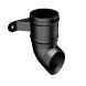 Cast Aluminium Round Downpipe Shoe - 76mm Black (9005 Leatherette)