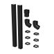 Galeco Square PVC Offset Downpipe Kit Black - 80mm Diameter