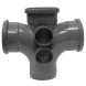 FloPlast Ring Seal Soil Double Branch - 92.5 Degree x 110mm Anthracite Grey
