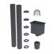 Galeco Square Steel Hopper & Downpipe Kit Grey - 80mm Diameter