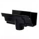 Cast Iron Moulded Ogee Gutter Running Outlet - 125mm for 65mm Downpipe Black