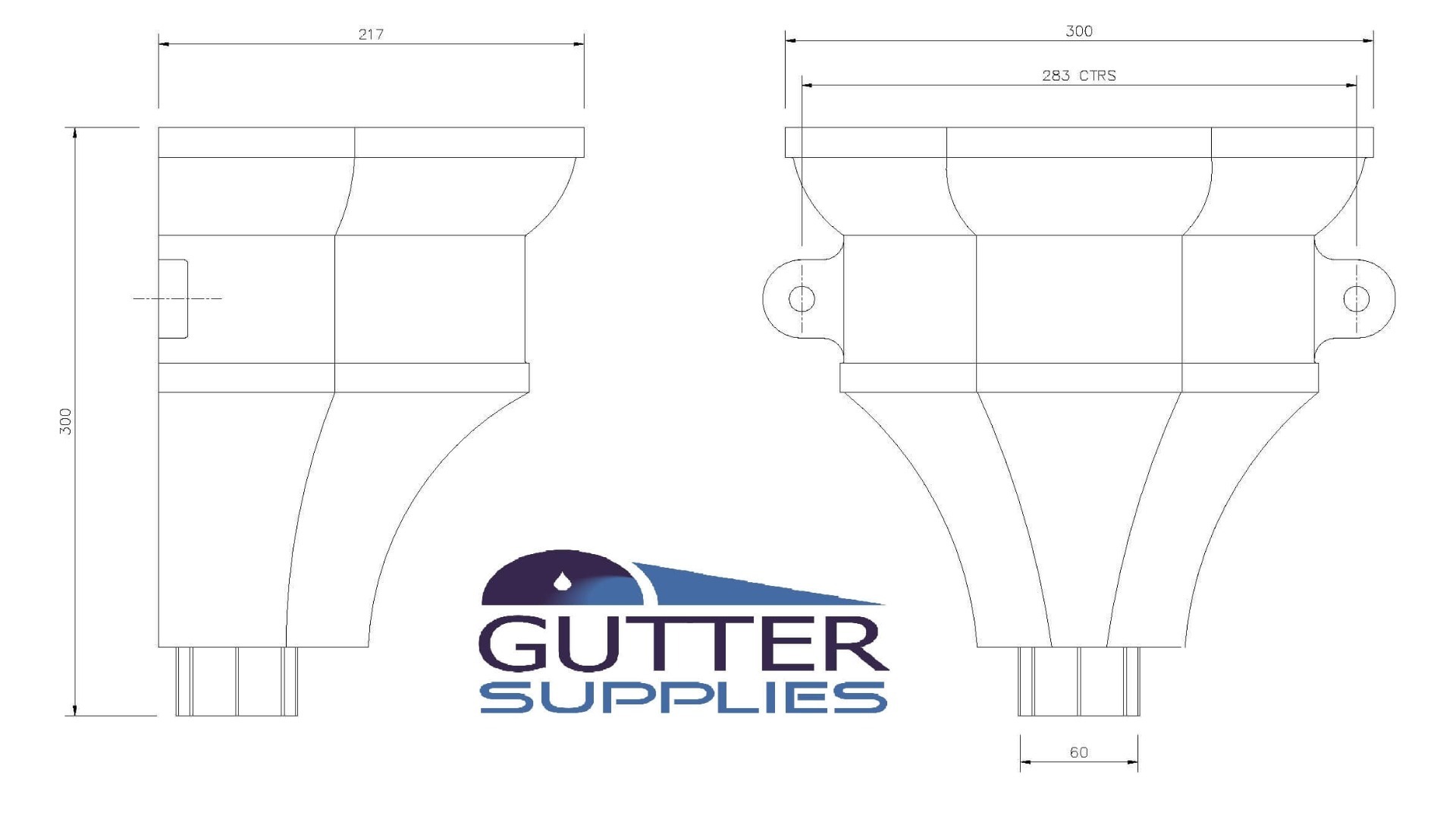 What Are The Dimensions Of Your Hoppers Guttering Hopper Dimensions Guide Cad Drawings